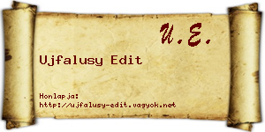 Ujfalusy Edit névjegykártya